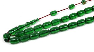 Resim Ateş Kehribar Tesbih Kapsül Kesim (khr-10602) 