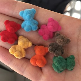 Resim 5/10 adet Mini Kadife Ayı Reçine Boncuk, Karışık Renkler, Kadife Hayvan Boncukları Kendin Yap Takı, Şanslar, Saç Aksesuarları, El Yapımı El Sanatları ve Tatil Hediyeleri Süslemeleri Kendin Yap Cüzdan Yapımı 