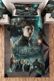 Resim BelezaHome Büyücülük Harry Potter Desenli Tek Kişilik Çocuk Yorganı Uyku Seti 