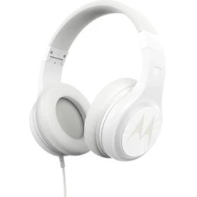 Resim Motorola PULSE120 Bass Kablolu Kulaklık Beyaz - Ultra Hafif Katlanabilir 