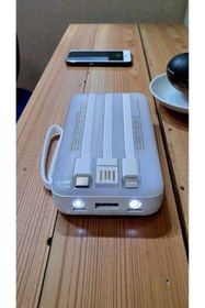 Resim HEARTZ Hızlı Şarj Destekli 10.000 mAh Powerbank | Taşınabilir Pil Şarj Aleti-Led Işıklı-3 Ayrı Başlık-H28 