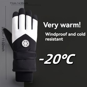 Resim CarrKen Erkekler için -40°C Aşırı Soğuk Rüzgar Geçirmez Eldiven, Dokunmatik Kışlık Termal Eldiven, Akıllı Telefon/Tablet Uyumlu, Bisiklet, Kayak, Motosiklet İçin – Siyah & Beyaz Detaylı Tasarım – Ona Özel Noel/Sevgililer Günü/Şükran Günü İdeal Hediye, Sonbahar ve Baharlık Çözümler, Şık El Diveni Tasarımı 