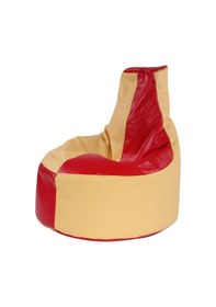 Resim Sarı & Kırmızı Deri Armut Koltuk Küçük 67 60 25 Cm 