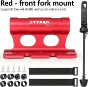 Resim Elmpaly Ttpro Bisiklet Römorku Hızlı Ayrılma Göbek Akslı Kırmızı Yüksek Ayarlanabilir Alüminyum Çatal Askı 