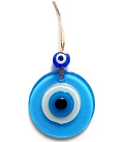 Resim Nazar Boncuklu Bebek Mavisi Renginde Mini Duvar Süsü 