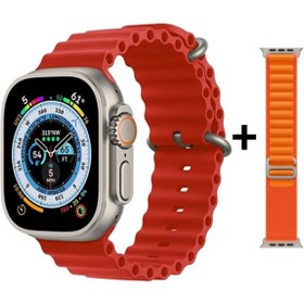 Resim sekoda Watch 8 Ultra Kırmızı Akıllı Saat Iphone Ve Android Tüm Telefonlara Uyumlu 