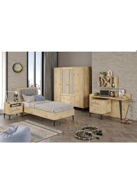 Resim Trio Wood Xl Genç Odası %100mdf Meşe 