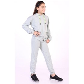 Resim Toontoy Kids Toontoy Kız Çocuk Cepli Armalı Eşofman Takım Yeşil 