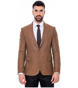 Resim Wessi Slim Fit Desenli Açık Kahverengi Erkek Ceket Açık Kahverengi 