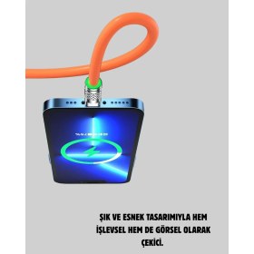Resim Renas Store Mey Ithalat® 3’ü 1 Arada Kablo - 120W Hızlı Şarj ve Veri Aktarımı Özellikli 