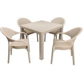 Resim Depootoptan Mandella Elit Rattan 90 x 90 CM Eylül Koltuk Masa Takımı Çölbeji 