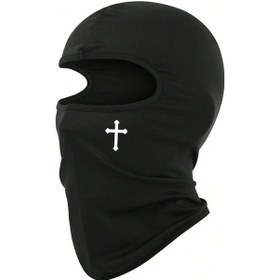 Resim Nefes Alabilen Siyah Çapraz Balaklava Yüz Maskesi Bisiklet, Motosiklet, Yürüyüş, Kayak Ve Açık Hava Sporları İçin Mükemmel Fmy Siyah Diğer 