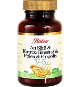 Resim Balen V5 Arı Sütü-Kırmızı Ginseng-Polen-Propolis 1015 MG 60 Tablet 