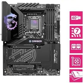Resim MSI MPG Z890 CARBON WIFI SOKET 1851 DDR5 9200MHZ(OC) USB 20Gbps 5xM.2 2xTB4 HDMI DISPLAY 1x5G 1x 2,5 LAN WIFI 7 ATX 