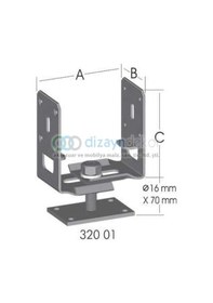 Resim Paslanmaz Pergola Ayağı Ayarlı Tablalı 