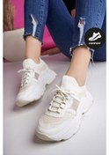 Resim Muggo Sepho Garantili Günlük Yürüyüş Koşu Yüksek Taban Rahat Kadın Sneaker Spor Ayakkabı Beyaz 