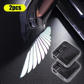 Resim 2 adet Angel Wings LED Araba Kapısı Hoşgeldiniz Işığı Projektörü, Pil ile Çalışır, 5V Çalışma Gerilimi, Tüm Araç Girişleri için Evrensel Uyumluluk, Araç İç Aksesuarları, Araç Süsleri, Odalar için Mükemmel, Pil Olmadan 