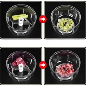 Resim Şarjlı Mini El Rondosu Doğrayıcı Taşınabilir 250 Ml Çelik Bıçaklı 