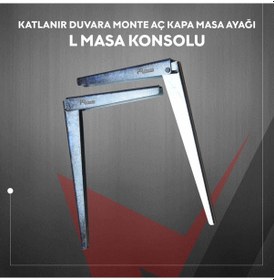 Resim Katlanır Duvara Monte Aç Kapa Masa Ayağı L Masa Konsolu 30 Cm 