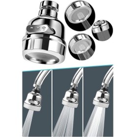 Resim Çankaya Krom 3 Fonksiyonlu Mutfak Lavabo Başlığı 360 Derece Döner Musluk Ucu Kireç Tutmaz 2 Adet Krom 