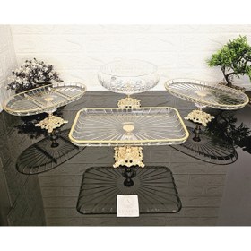 Resim atabey home collection 4 Parça Çeyiz Seti 3 Adet Sunumluk 1 Adet Salata Kasesi Çizgili (AÇIKLAMAYI OKUYUNUZ) 