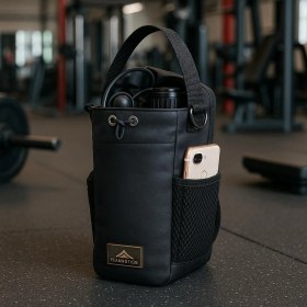 Resim Peakmotion 2'li Manyetik Su Şişesi Tutucu Çanta Spor Salonu Fitness Seyahat Taşınabilir Şişe Telefon Saklama Çapraz Askılı Çanta 