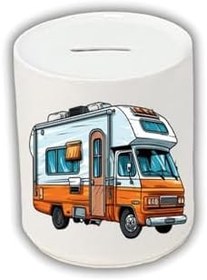 Resim Karavan Baskılı Kumbara - Para Biriktirme Kumbarası 