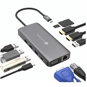 Resim Novoo Type-C to 4xUSB-A 2xHDMI VGA RJ45 Ethernet PD 100W Dönüştürücü Uzay Gri 