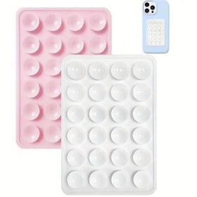 Resim Genel Markalar Silikonlu Vantuz Beyaz ve Pembe Telefon Vantuz Tutucu 2 Adet 