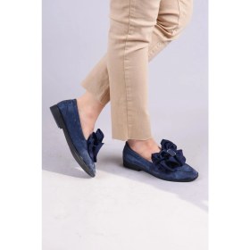 Resim Birikon Lobito Saten Fiyonklu Loafer Lacivert 