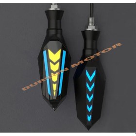 Resim Motosiklet Amerikan Park Modüllü Yeni Nesil Led Sinyal Kayan Mavi 