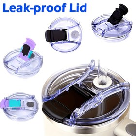 Resim 2 adet 40oz Tumbler Bardak için Sızdırmaz Kapak, Dökülmez Tumbler Kapakları, Bardak Aksesuarı için Yedek Kapak, Açılır Kilitli Dökülmez Kapak, Sıçramaya Karşı. 
