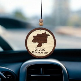 Resim Ahşap Türkiye Şehir Haritası Araba Süsü – 81 İl Plaka Numaralı Dikiz Ayna Hediyelik 