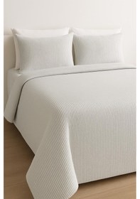 Resim Sinada Tek Kişilik Düz Çizgi Saç Örgü Desenli Yeşil Renk Pike Seti 