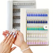 Resim 120 Renkli Tırnak Salonu Örneği, 120 Tırnak Ucu Profesyonel Tırnak Renk Kartı Ekran Jel Cilalama Kitabı, Yapıştırıcısız Tırnak Sanat Stüdyosu İçin Pratik Tasarım Tahtası ve Profesyonel Tırnak Salonu Renk Kartı Defteri Seti 