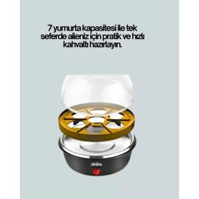 Resim Otomatik Kapanma Özellikli Yumurta Pişirme Makinesi 7 Kapasiteli Midastech 