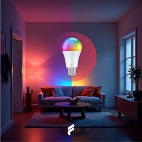 Resim Akıllı LED Ampul, 9W-TITREŞIMSIZ, 16.7 Milyon Renk, Sesli Kontrol, 806&APOS;LÜMEN, Doğal Sarı ve Beyaz Renk, Ambiyans, Destekli, 2 Yıl Garantili 