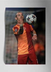 Resim Metal Baskı Parlak Duvar Tablosu - Wesley Sneijder 