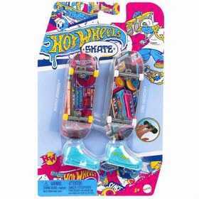 Resim Hot Wheels Skate Retro Temalı İkili Parmak Kaykay ve Ayakkabı Paketleri HXL17-HXL18 