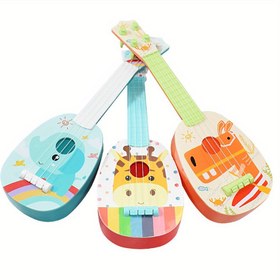 Resim Müzik Enstrümanları için Mini Ukulele Gitar Çalma Oyuncakları, Yeni Başlayanlar, Aile Ebeveyn-Çocuk Etkileşimli Oyuncaklar Hediyesi 