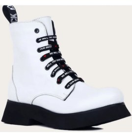 Resim Bueno Shoes Deri Beyaz Kadın Düz Bot 