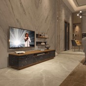 Resim Decoraktiv Trendstyle 4S Slm Tv Ünitesi Tv Sehpası - Ceviz - Siyah Mermer 