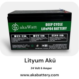 Resim Akawatt Lityum Akü 24v 6ah Lityum Lifepo4 Batarya 