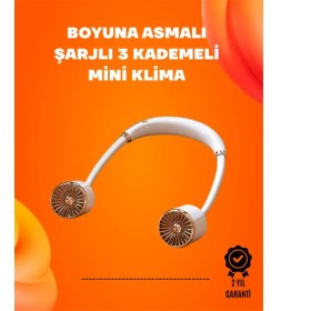 Resim Katlanabilir Asılabilir Fan | USB Şarjlı, 3 Vitesli Sessiz Mini Fan 