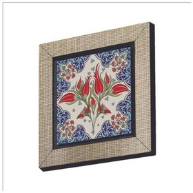 Resim Osmanlı İznik Çini Deseni Baskılı Mdf Magnet 7x7 367 
