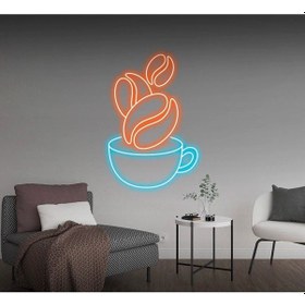 Resim Kahve Fincanı Şekilli Neon Tabela Turkuaz 