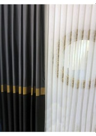 Resim Evdepo Home Sık Pileli Pano Fon Perde Çift Kanat Antrasit 