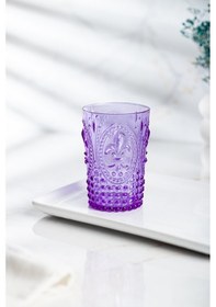 Resim Akrilik Mor Kısa Bardak & Su Meşrubat Kahve Yanı Bardağı 400 ml (Cam Değildir ) 