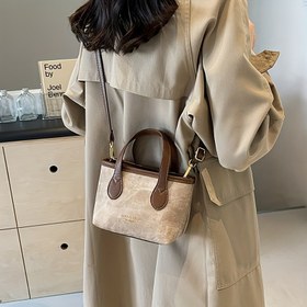 Resim Premium Vintage Mini Çapraz Vücut Çantası El Çantası Omuz Tote Kova Çanta 