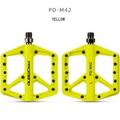 Resim motosergen Promend Renkli Platform Pedal MTB Freeride Kaymaz Rulmanlı Plastik Pedal Ultra Hafif Sarı Renk 